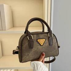 Women Solid Color Embroidered Soft Texture Fashion Handbag Shoulder Messenger Bag MusicFest Y2KFest Back To School - Coffee