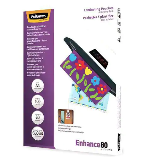 FELLOWES Laminat S-H A4 80mic kla 100/fp