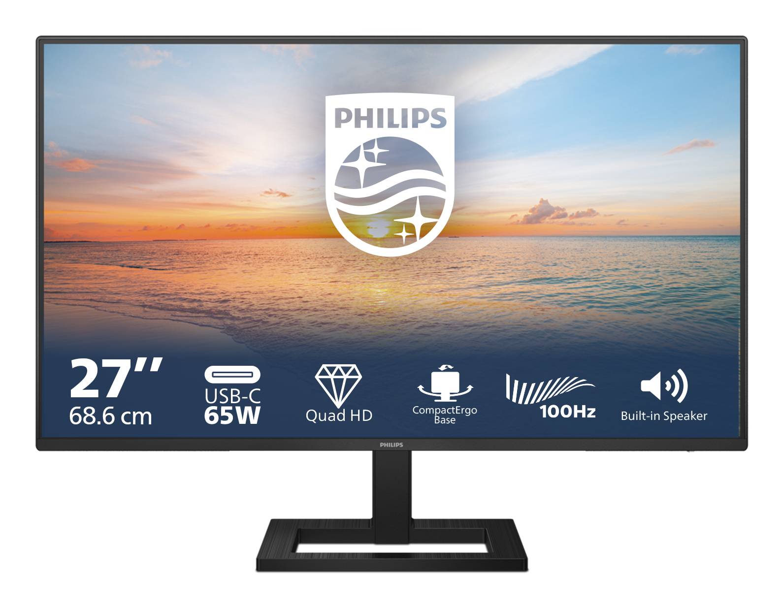 Philips 1000 series 27E1N1600AE/00 computerskærm 68,6 cm (27") 2560 x 1440 pixel Quad HD LCD Sort.