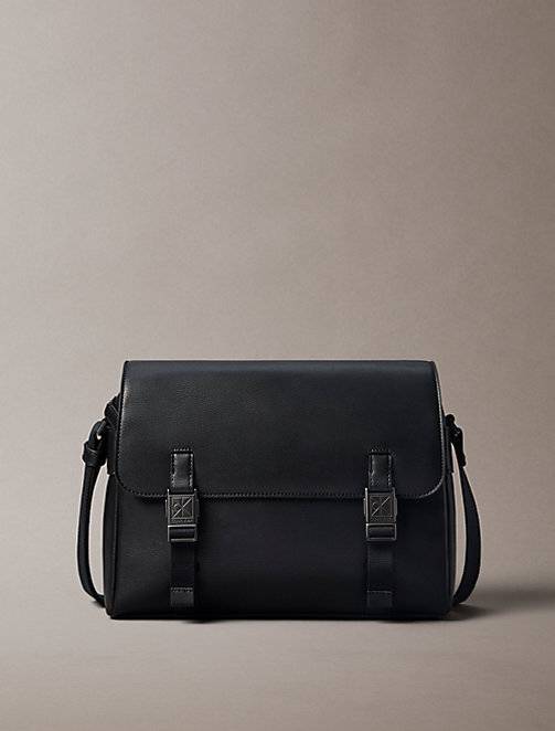 Calvin Klein  Emblem Logo Saffiano Messenger Bag