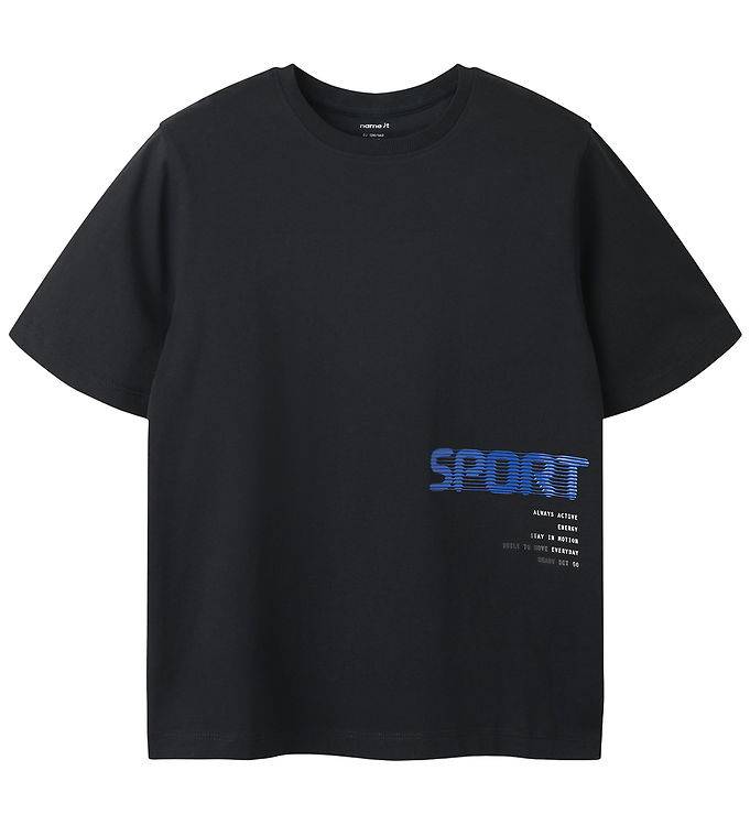 Name It T-shirt - NkmTheo - Black Beauty - Name It - 7-8 år (122-128) - T-shirt