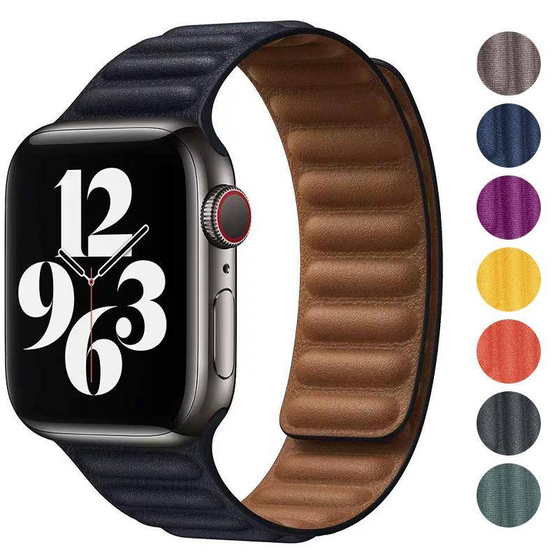 Nytt FineWoven-armband För Apple Watch Band 44mm 40mm 45mm 49mm 41mm Original Magnetisk ögla armband iWatch Serie 9 8 SE 7 Ultra 2 black