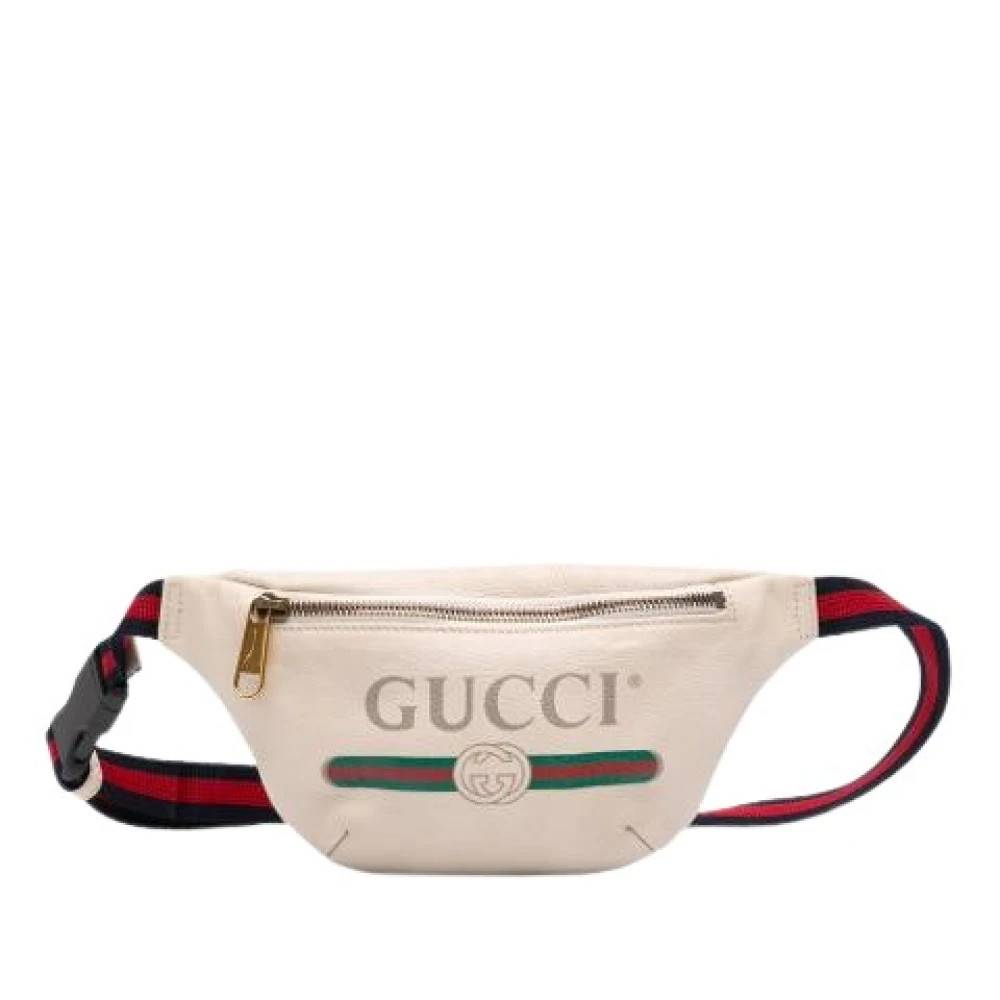 Gucci Vintage Pre-owned Logo Belt Bag - Vintage - Dame - Hvid - ONE SIZE - Uld