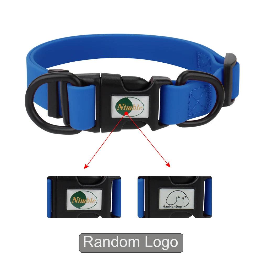 Waterproof Adjustable Pet Collar for Dogs & Cats - Blue / L neck 38-62cm (L neck 38-62cm)
