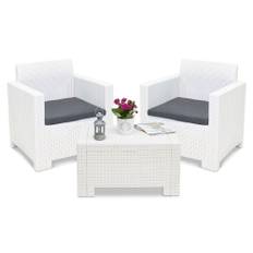 Nebraska Terrace 2 set teknorattan vit Bica