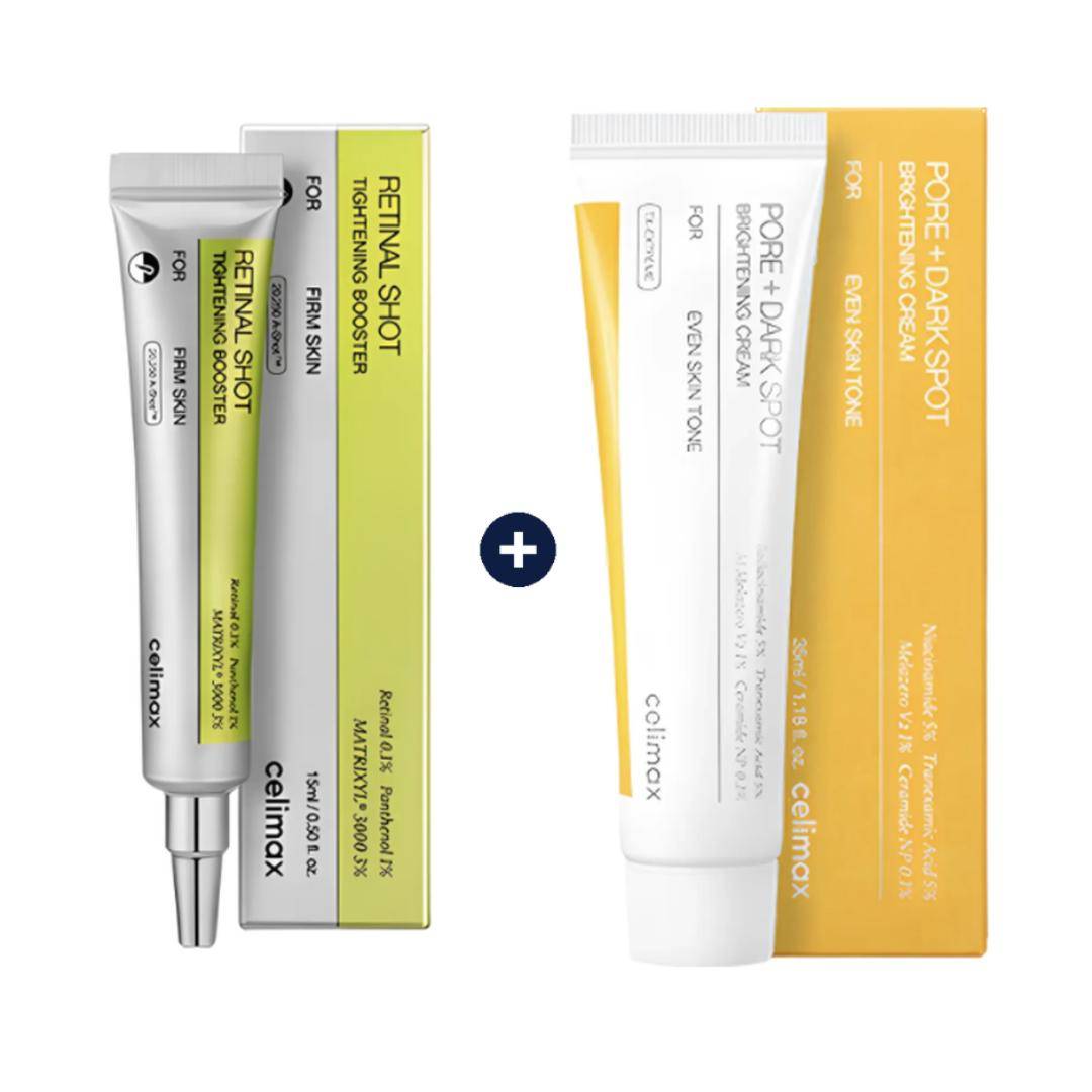 [Celimax] The Vita A Retinal Shot Booster & Pores+Mörka Fläckar Uppljusande Kräm Set 15ml+35ml white