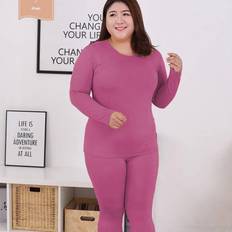 Thermal Underwear Ladies Extra Fat Cotton Thick Pajamas Plus Size Autumn Clothes Long Trousers Suit XXXXL