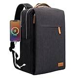 Hp hope Laptopryggsäck dam och herr, 22 l handbagage för 15,6 tum bärbar dator, skolryggsäck med USB-laddningsport, vattentät ryggsäck för resor, arbete, flygresor