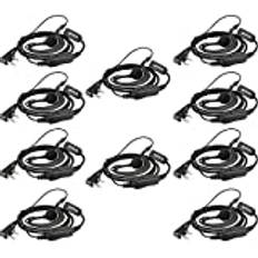Retevis Radio öronsnäcka 2-stifts radioheadset av C-typ kompatibel med eSynic BF88E Kenwood Radioddity RT24 RT668 RT27 RT622 H777 H777H Walkie Talkie headset med mikrofon (10 st)