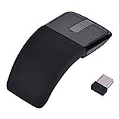 Bluetooth Arc Touch Mouse, 2,4 GHz Hopfällbar Mus Arc Touch Mouse-möss med USB-mottagare för PC, Laptop, Smart TV (Svart)