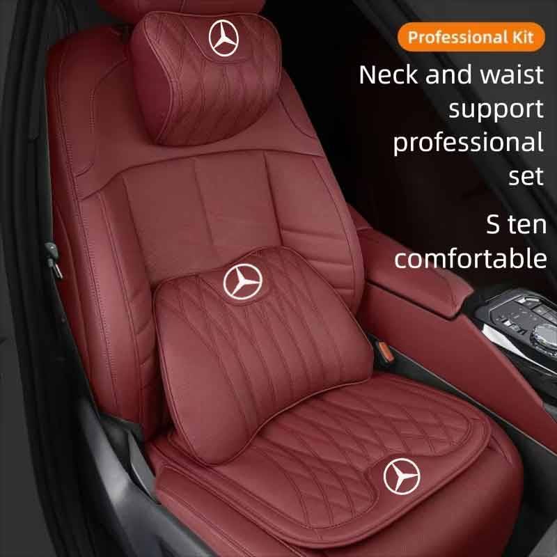 Bilnackkudde Nackstöd Ländryggsstöd För Mercedes Benz AMG A C E-klass W201 W210 W108 W204 W205 W203 W211 W124 W177 brun