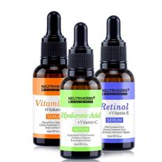 Neutriherbs Serum Kit - Hyaluron, Retinol, Vitamin C Serum med Dermaroller