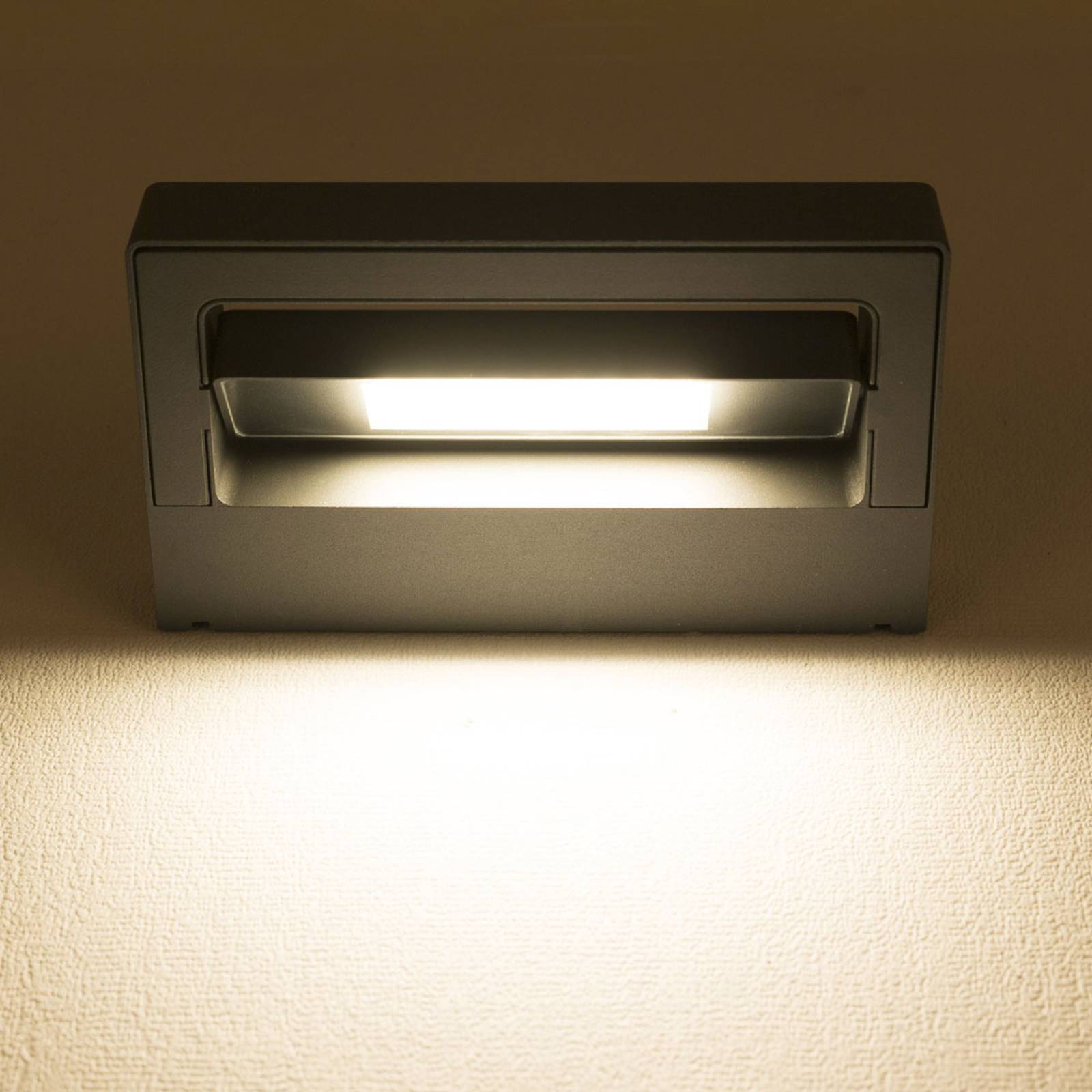 Heitronic LED utomhus vägglampa Cordoba, Svart, Aluminium / grå / zink, Modern, LED-vägglampa utomhus