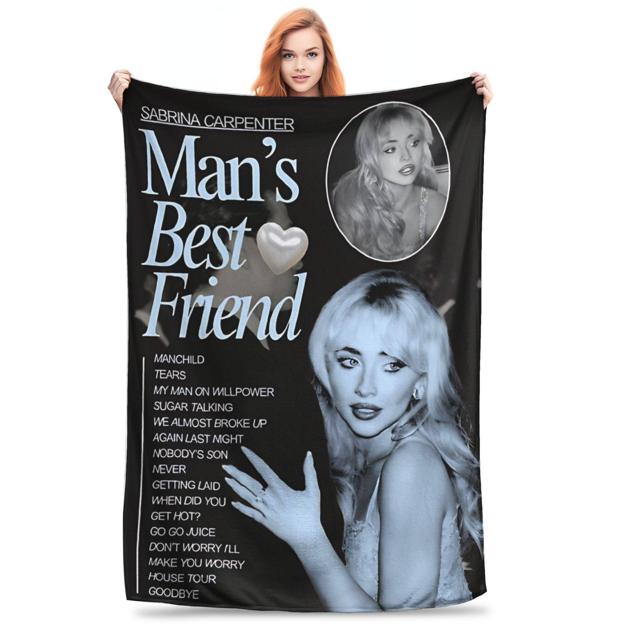 Sabrina Carpenter Vännens Bästa Vän Merch Filtar Supermjuk Flanell Pläd Mysig Plysch Tunn Täcke