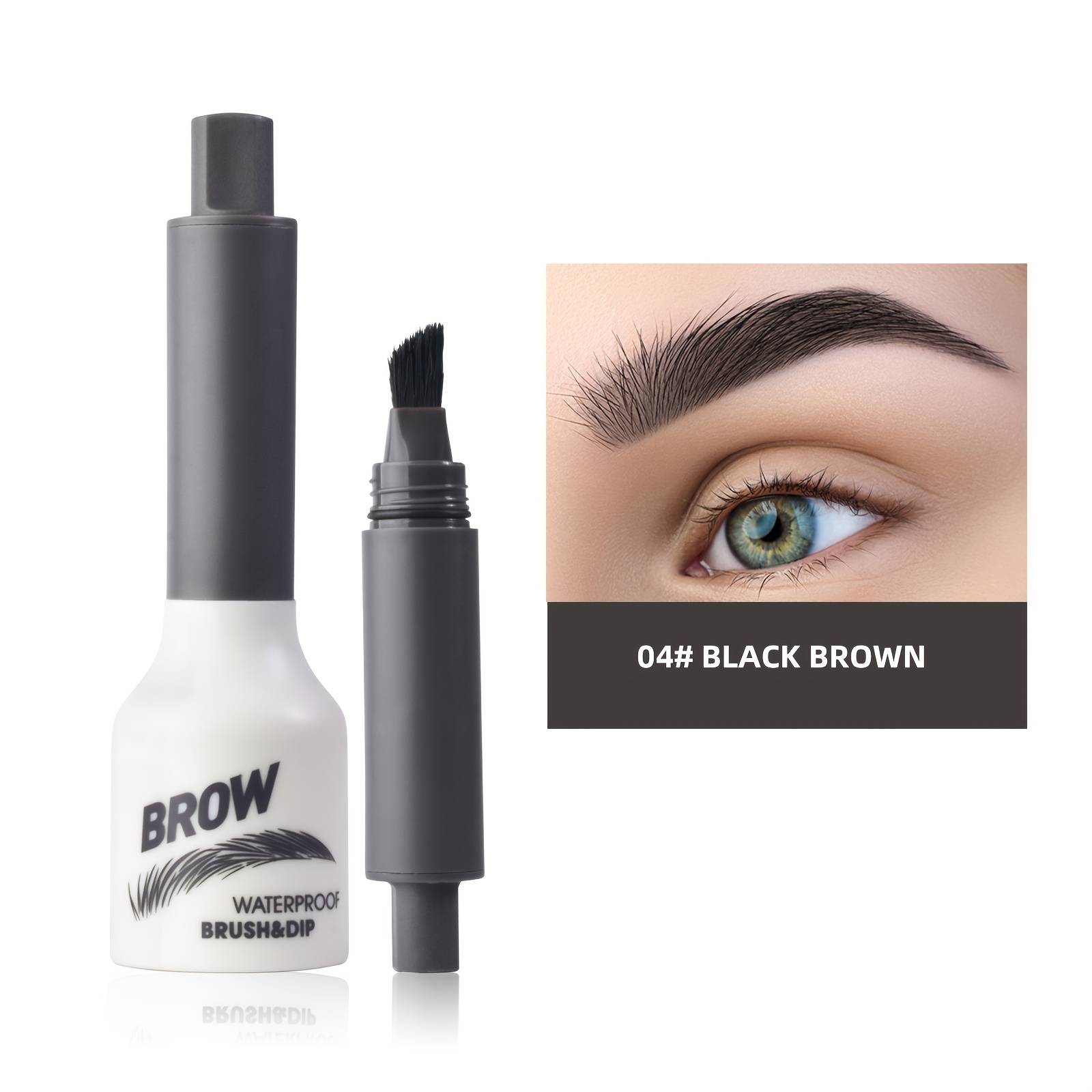 TEMU 4-color Waterproof Long-lasting Natural Liquid Eyebrow Pencil Suitable For Women Of All Ages