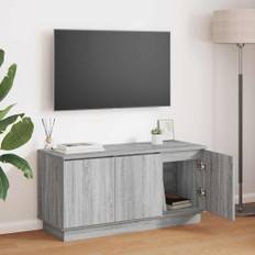 vidaXL TV Skab med LED Grå sonoma-eg 100 x 38 x 49 cm Konstrueret træ