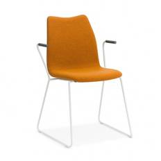 Karmstol Knuff, framåtvända armstöd, sh. 45 cm, vitt stativ
