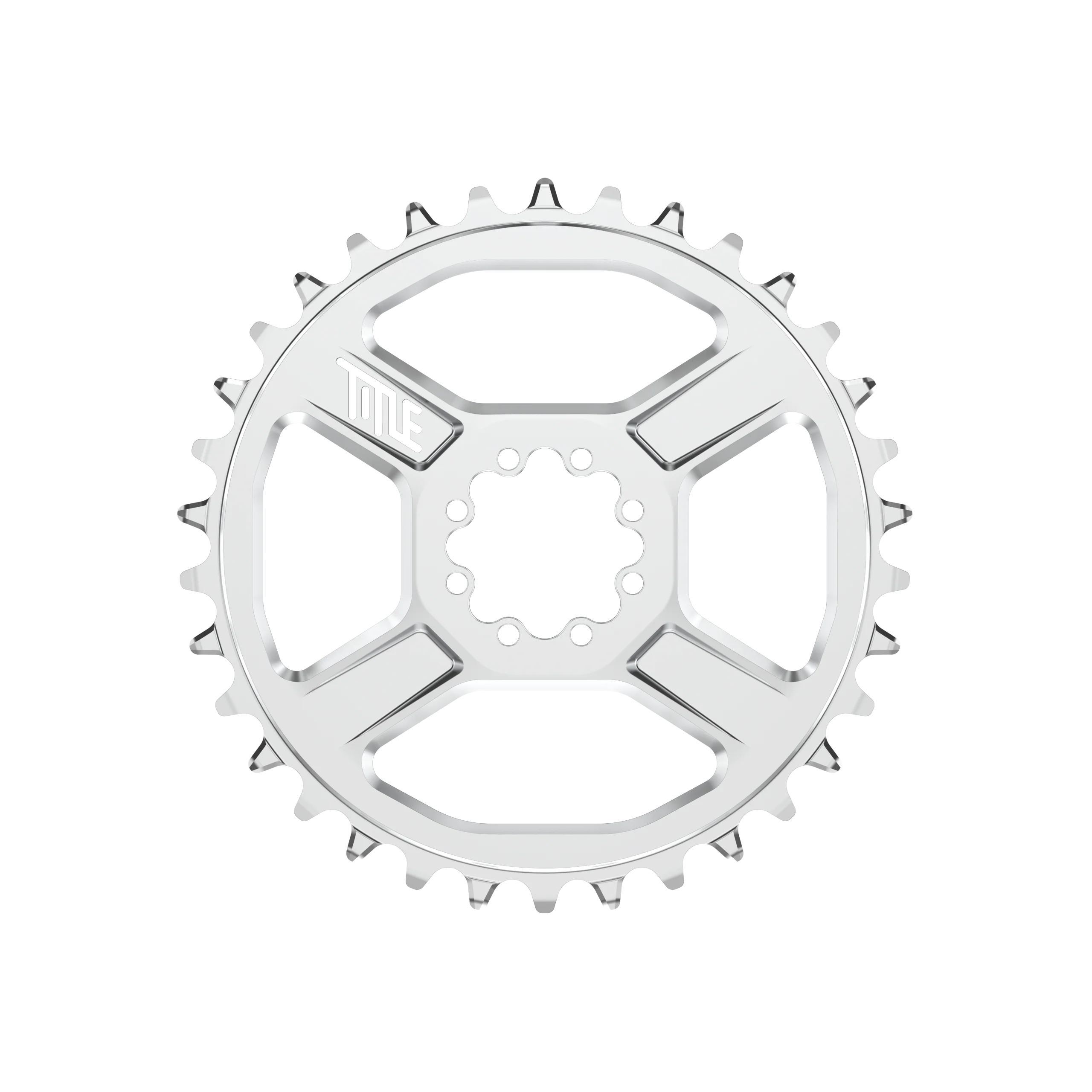 Title CR1 8-Bolt Chainring, Chrome / 34T / Shimano HG12 / 3mm Offset (34T)