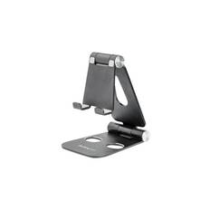 StarTech.com Phone and Tablet Stand - Foldable - Multi Angle - Aluminum - Black - Adjustable Smartphone / Tablet Stand - desktop stand