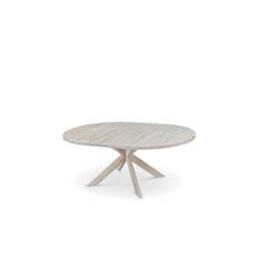 Slite Förlängningsbart Matbord 140-180 cm Runt i massivt trä - Ljusgrå/Natur & köksbord Grå,Natur Stenexpo