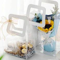 1pc Thick Transparent Pvc Handbag,PVC Beach Bag Holiday Party Tote Bags, Gift Bags, Reusable Clear Tote Bags, Shopping Bags, Party Bags, Craft Tote Ba - White - S,L,M,Small,Medium,Large