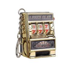 Mini Gambling Slot Machine Key Chains Creative Arcade Pocket Fruit Lucky Jackpot Gadget Antistress Toy Funny Games Keychain Ring gyllene