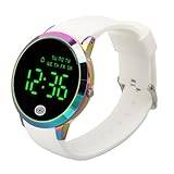 Klocka, Snygg, Ultratunn, Bakgrundsbelyst, Rund Färgskärm, 12 Timmars Växling, Herrsko Digital Watch for Work (Stor storlek)