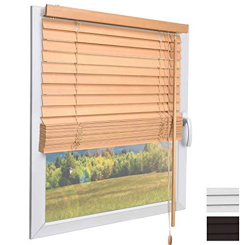 Sol Royal Fönsterpersienn av Trä SolDecor JH3 Venetiansk Träpersienn 100x160 cm - Lättmonterad Fönsterjalusi - Träpersienn Ek-design