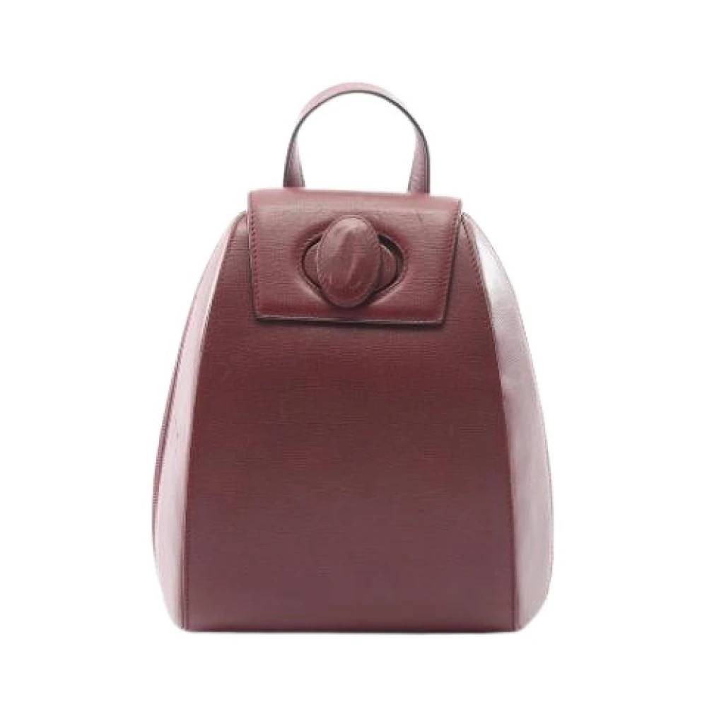 Cartier Vintage Pre-owned Leather Backpack - Vintage - Dame - Rød - ONE SIZE - Uld