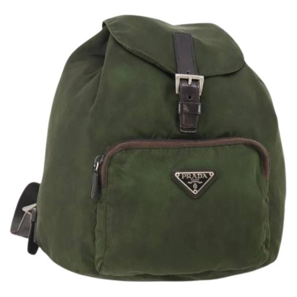 Prada Vintage Pre-owned Vintage Rygsæk - Vintage - Dame - Grøn - ONE SIZE - Uld