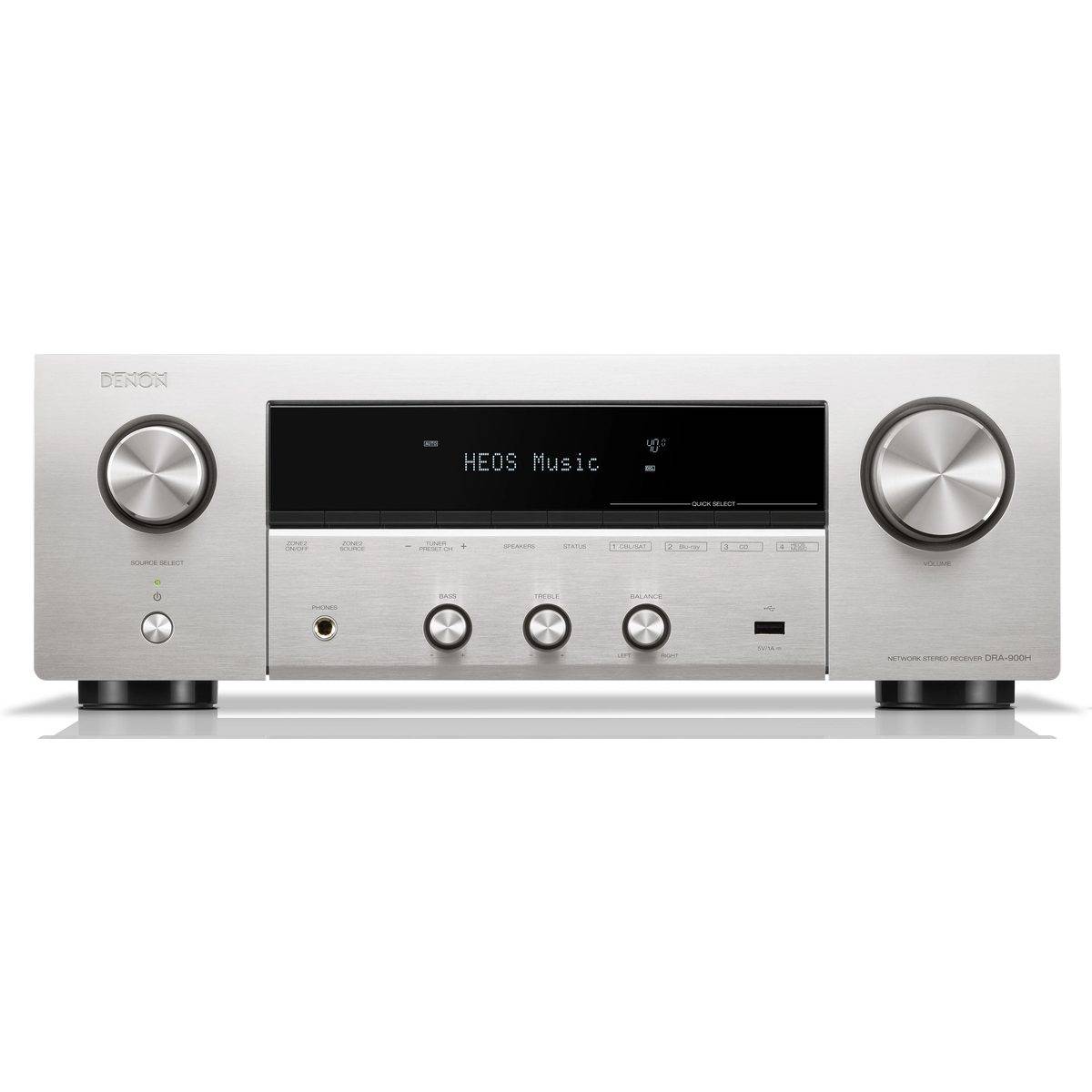 Denon + Monitor Audio DRA-900H sølv + Bronze 300 7G hvid.