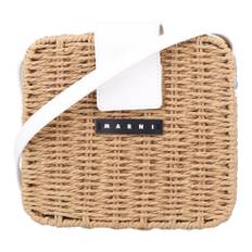 Marni, Taske, Dame, Beige, ONE SIZE, Læder, Raffia Picnic Crossbody Taske