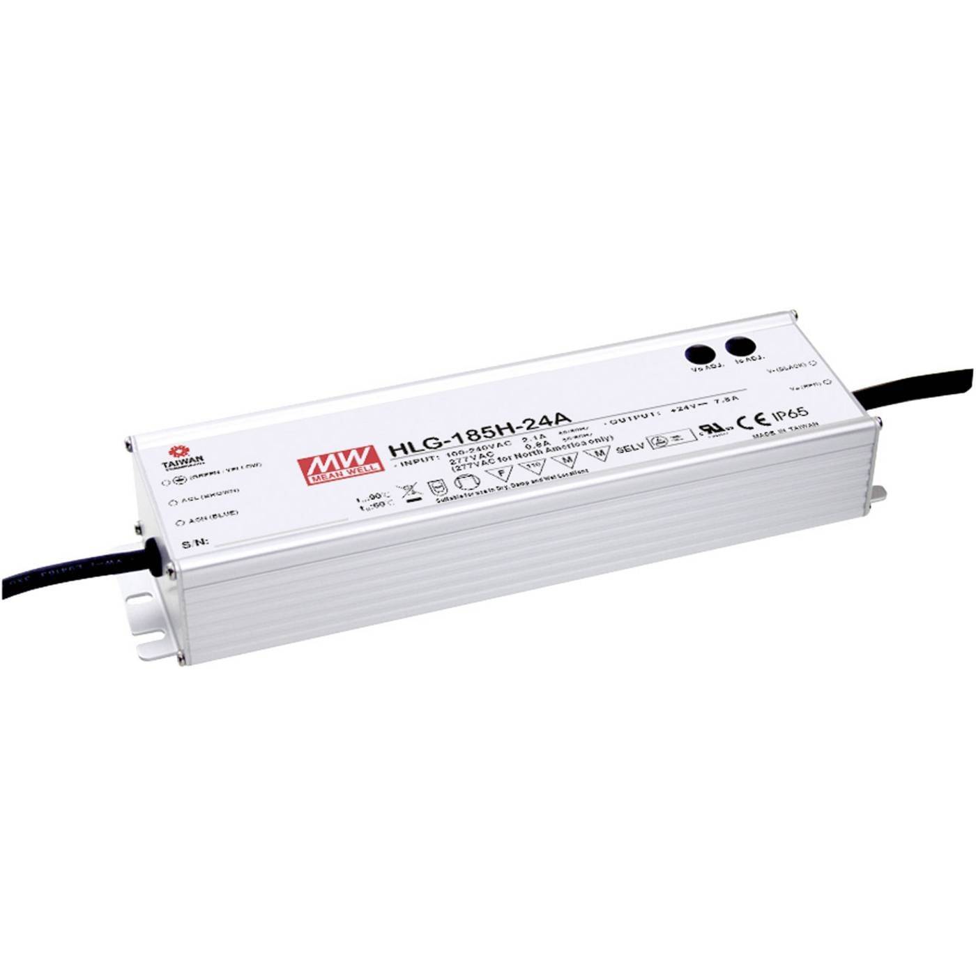 MEAN WELL HLG-185H-C500A LED driver, LED transformator Konstantström 200 W 0.5 A 200 - 400 V/DC PFC-krets, Överbelastningsskydd, justerbar 1 st