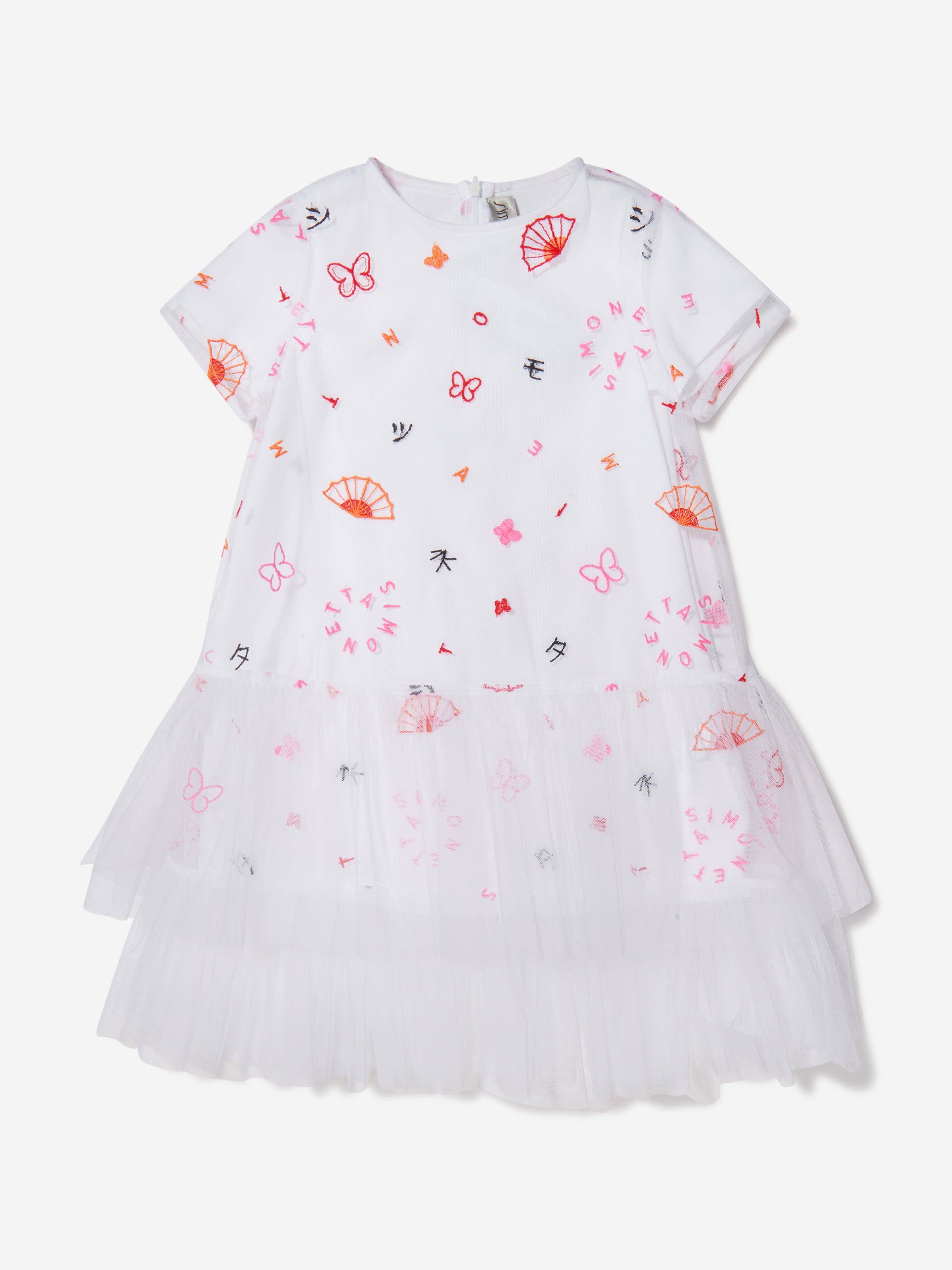 Simonetta Girls Multi Print Layered Dress - Red / 6 Yrs (6 Yrs)
