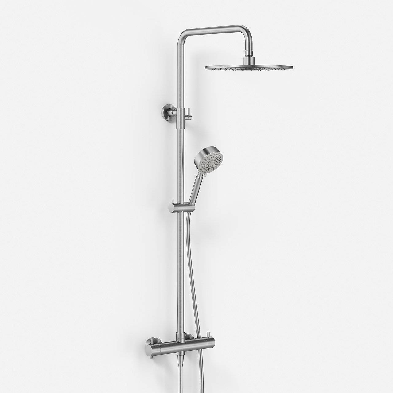 Classwell C900 - Termostatsæt XL Rain DeLuxe Ø30 EasyClean Børstet Rustfrit Stål Brusearmatur - fra Bad&Stil.