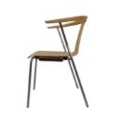 Farstrup 2500 Stag-S Spisebordstol SH: 45 cm - Natur Eg / Chrome Stål