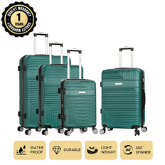 4pcs/Set Travel Luggage Set, European Brand French Design, Oxford Fabric & Nylon Material, 20&#34;+26&#34;+28&#34;+32&#34; Expandable Large Capacity, Quiet Spinner Wh - Dark Green