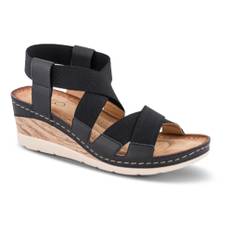B&Co, Sko, Dame, Sort, 37 EU, Behagelig Sandal med 60mm Kilehæl