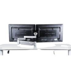 Space Origo monitorarm (VESA fäste till 2 skärmar) m/minibordhållar, svart - Svart