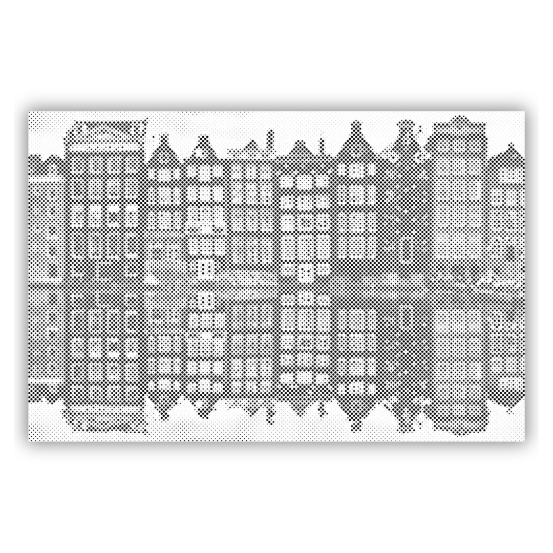 AMSTERDAMS HUS | PRICKMÅLNING - 40x60cm (16'' x 24'') / Premium Inramad (Klar att hänga)