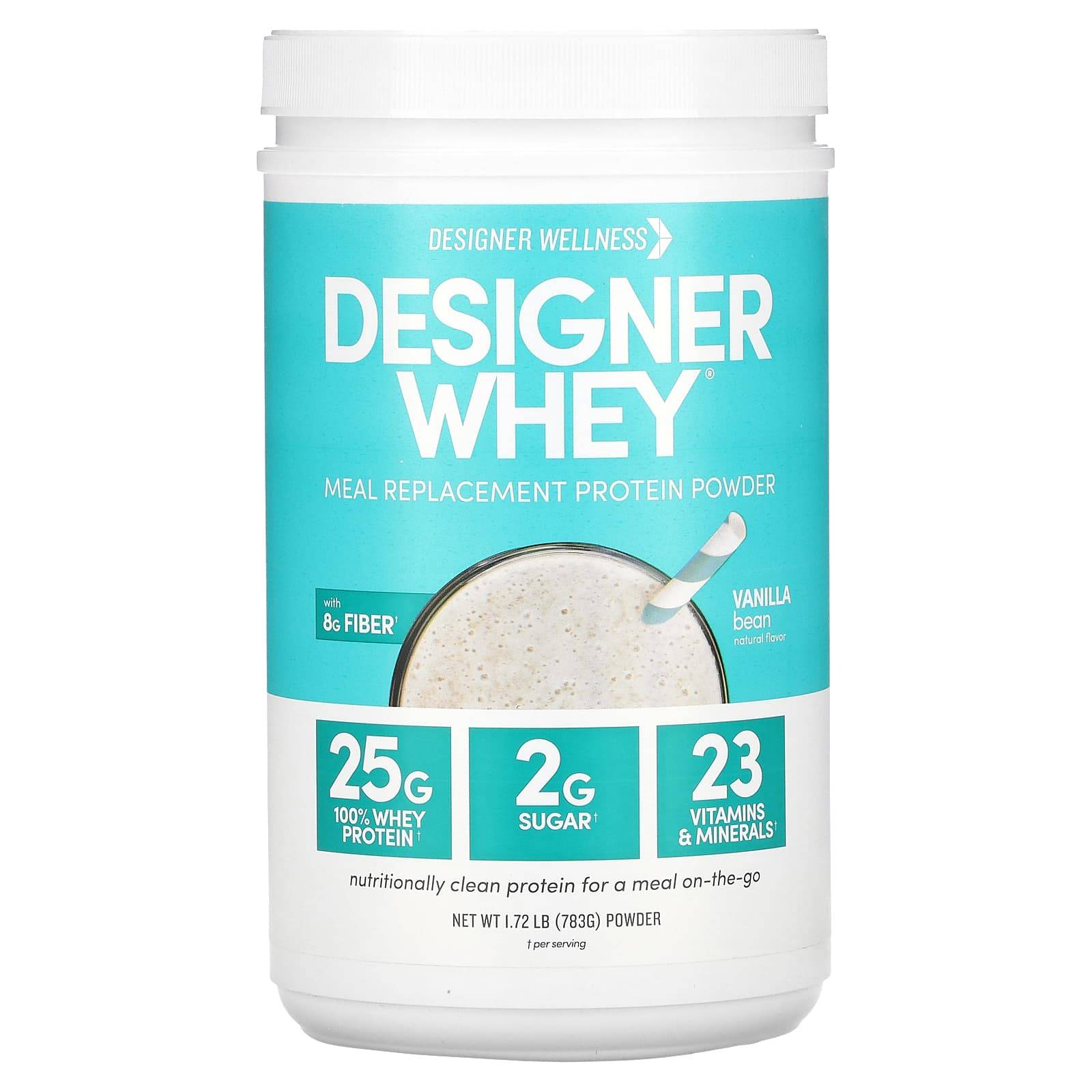 Designer Whey, Meal Replacement Protein Powder, Vanilla Bean, 783G (1.72Lb)