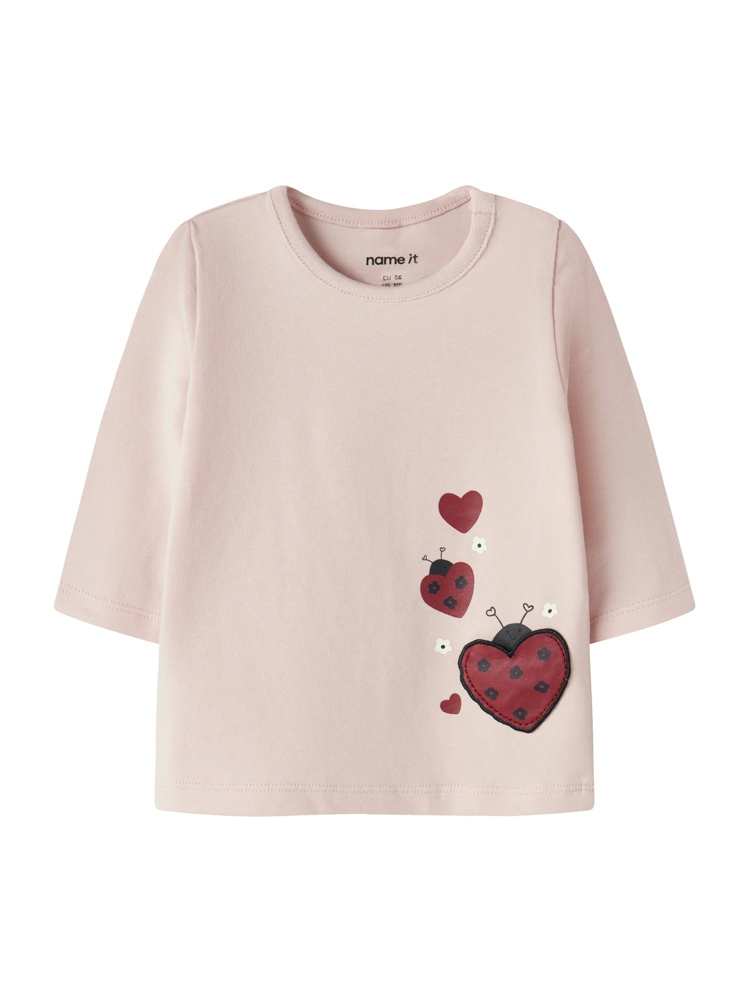 NAME IT Bluser & t-shirts 'NBFKirstens'  lyserød / carminrød / sort / hvid