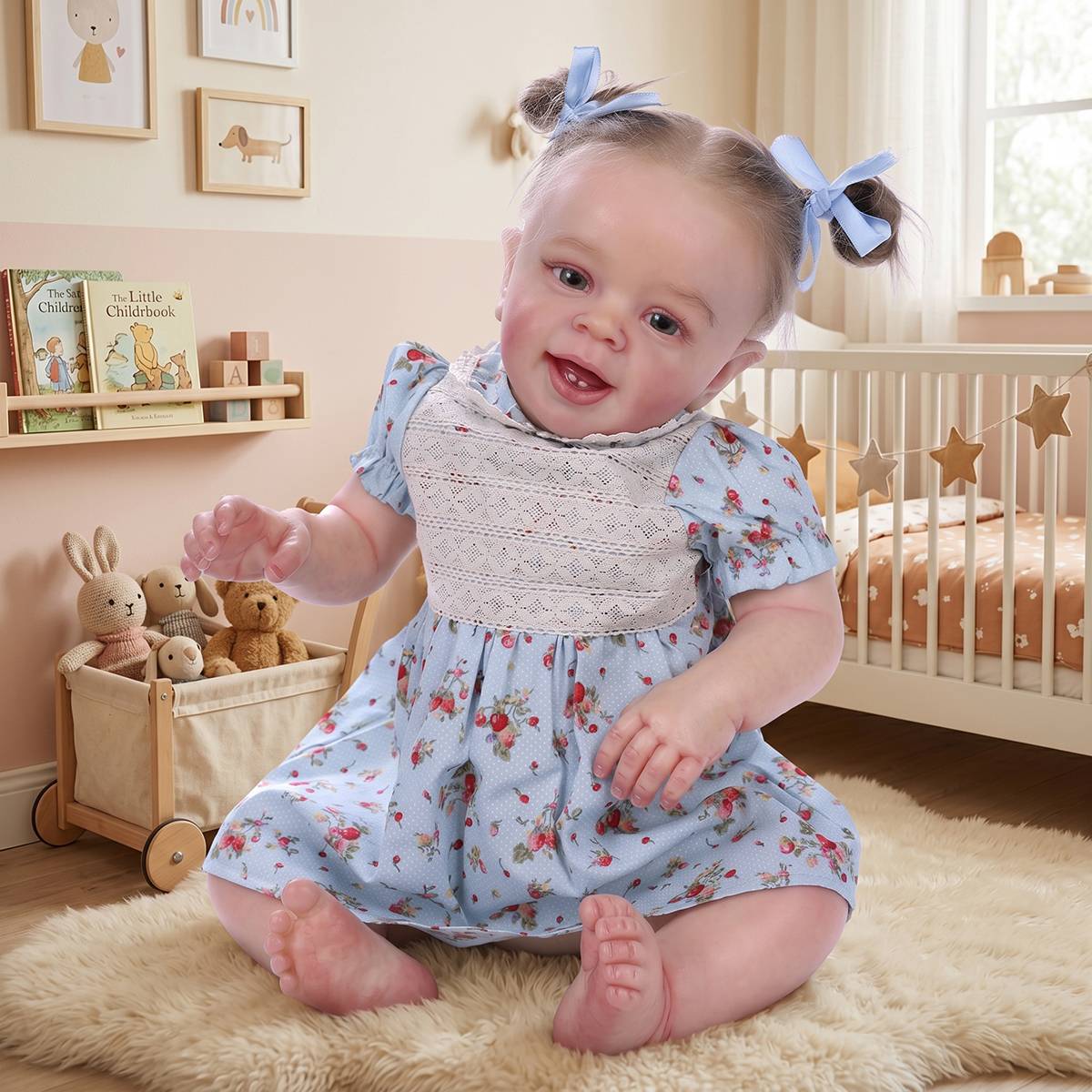 Reborn dolls Lifelike 22 Inch 55cm Soft Silicone Vinyl fabric Body Realistic Reborn Baby girls Handmade Like Real Newborn Doll