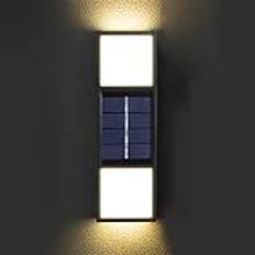 Solar Vägglampa Super Bright Solar Light Utomhus Vattentät Vägglampa Batteri Vägglampor LED Solar Lampor Akryl Automatisk strömbrytare Vägglampa Trädgård Yard Garage Ytterdörrar (Varmt ljus)