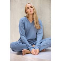 Lts Tall Blue Waffle Lounge Hoodie 14-16 Lts | Tall Women's Lounge Tops