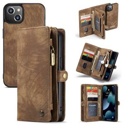 CaseMe Multi-Slot 2 i 1 Plånboksfodral iPhone 13 Mini Brun
