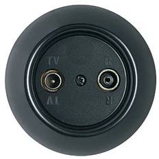 Renova TV-uttag Svart S1T slututtag 83/24mm