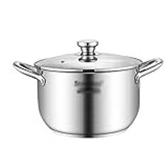 Stainless Steel Steamer Gas Induction Cooker Soup Steamboat Pot 1/2 Tier Steamer with Glass Lid Kitchen Cookware Steamer