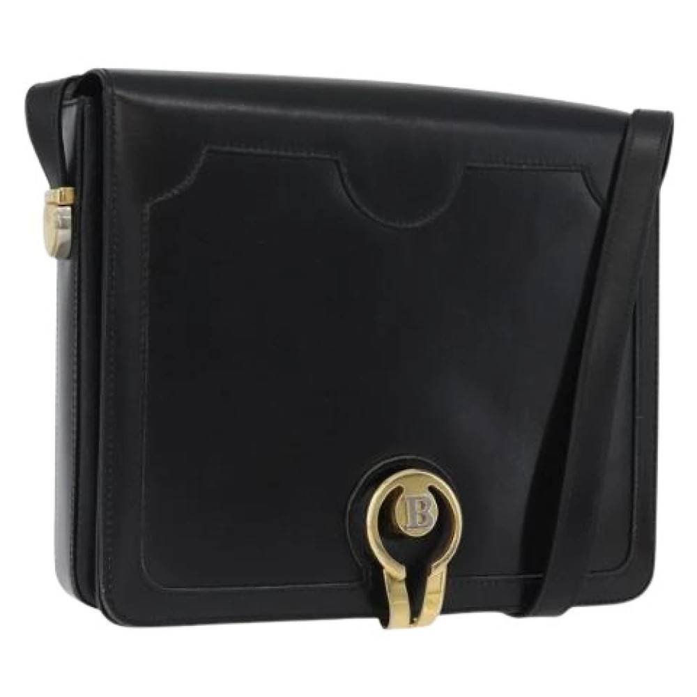 Bally Pre-owned Pre-owned Læder Skuldertaske - Vintage - Dame - Sort - ONE SIZE - Uld