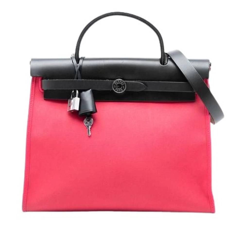 Hermès Vintage Pre-owned Canvas Skuldertaske - Vintage - Dame - Lyserød - ONE SIZE - Uld